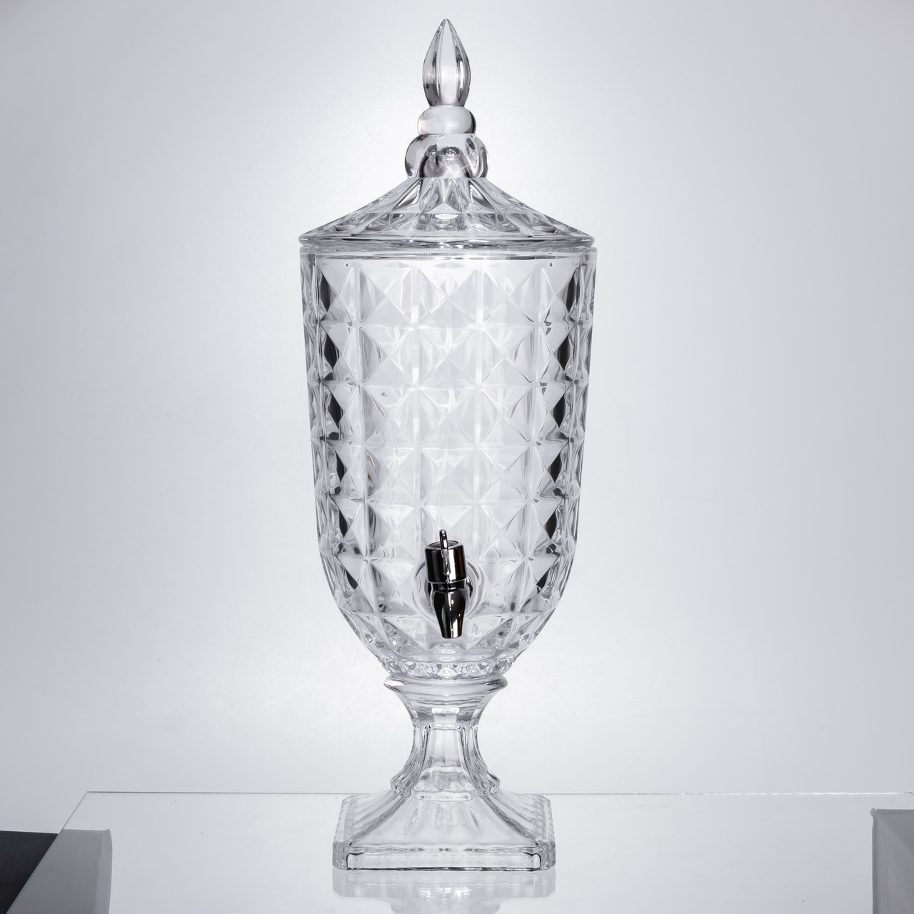 Лимонадниця з краном на підставці скляна 3 л лимонадник 48 см прозорий HP-19-18F - Зображення 4