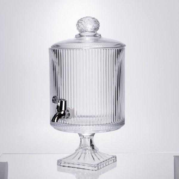 Лимонадниця з краном на підставці скляна 4.5 л лимонадник 39 см прозорий HP-19-3045-6