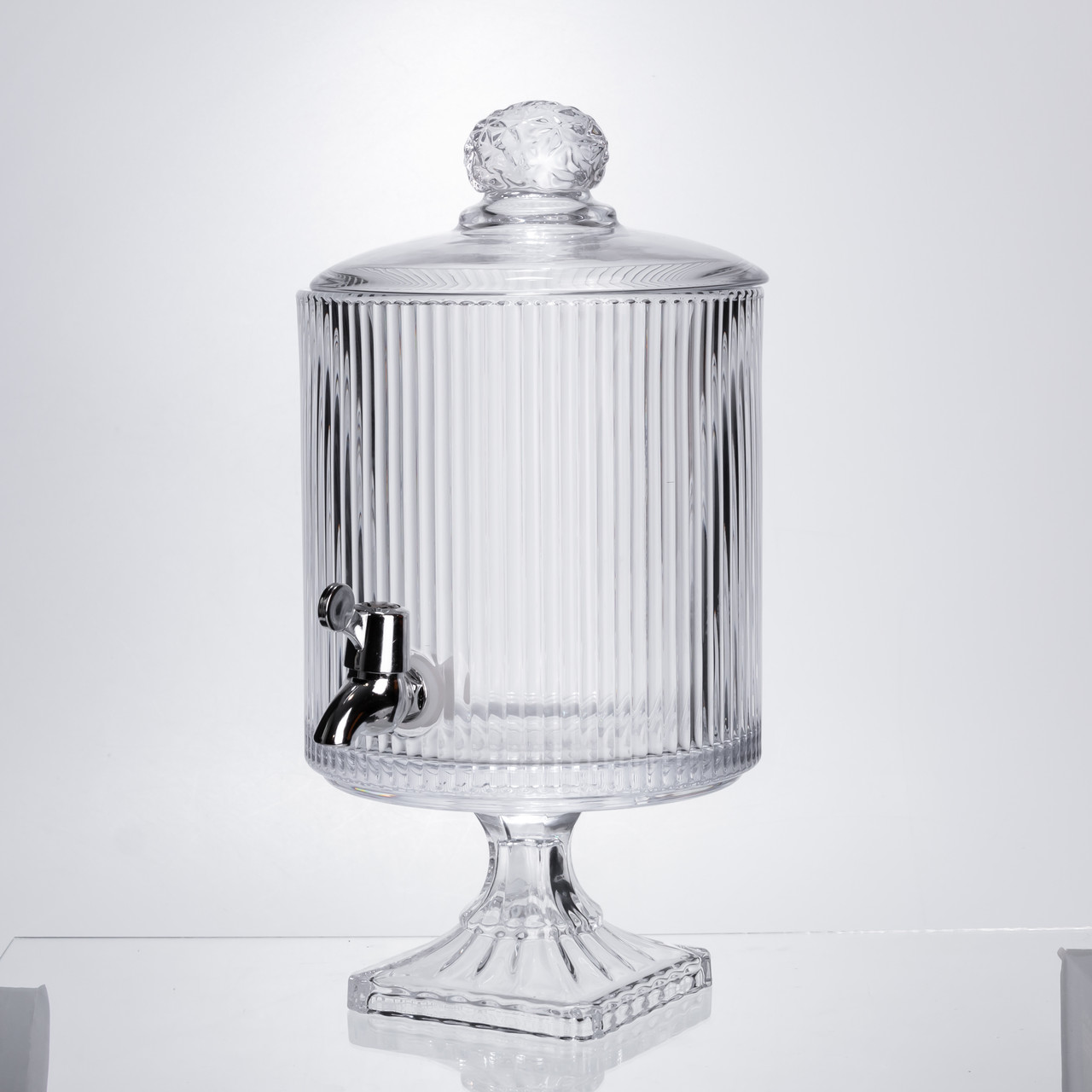 Лимонадниця з краном на підставці скляна 4.5 л лимонадник 39 см прозорий HP-19-3045-6 - Зображення 1