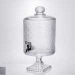 Лимонадниця з краном на підставці скляна 4.5 л лимонадник 39 см прозорий HP-19-3045-7