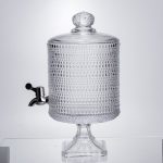 Лимонадниця з краном на підставці скляна 4.5 л лимонадник 39 см прозорий HP-19-3045-9