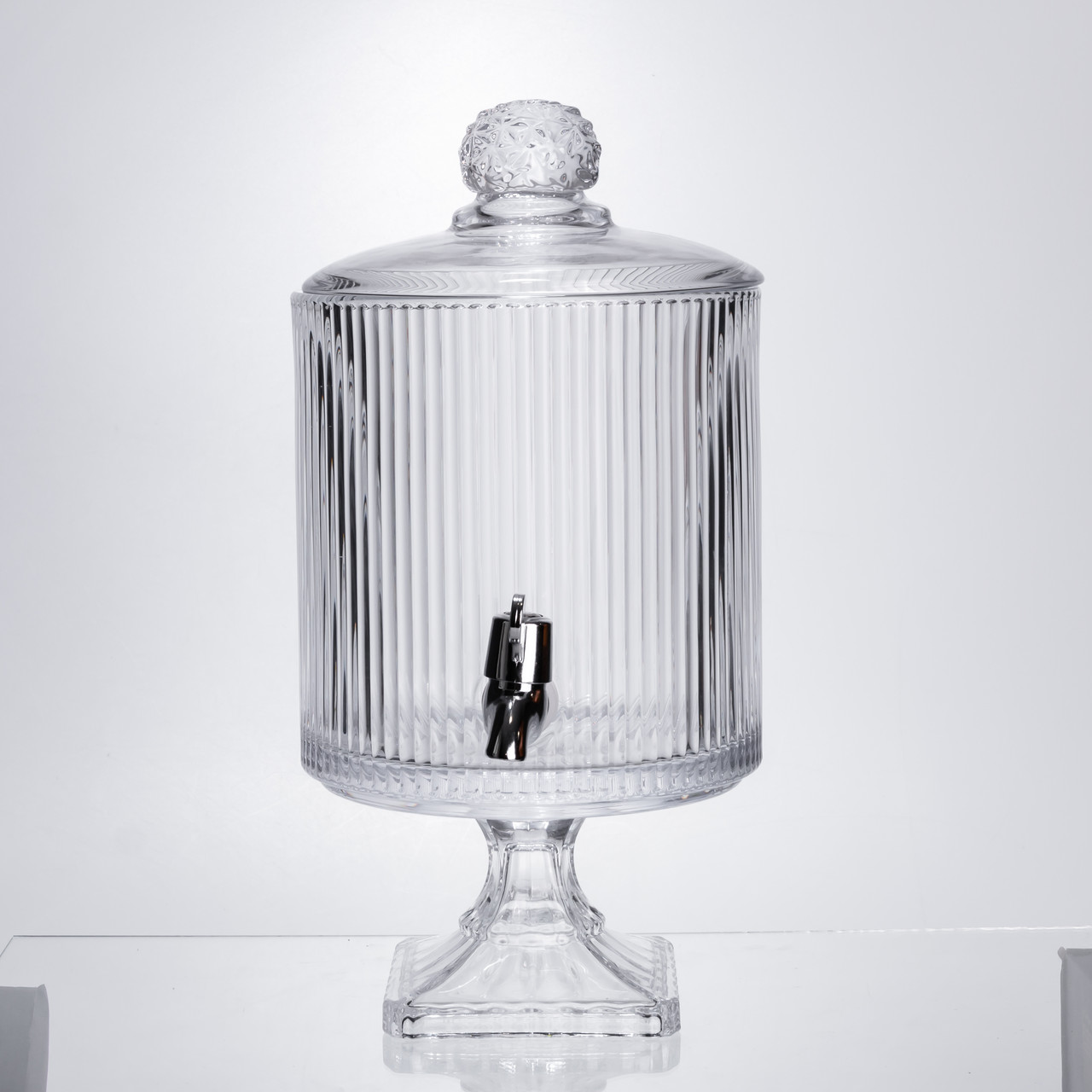 Лимонадниця з краном на підставці скляна 4.5 л лимонадник 39 см прозорий HP-19-3045-6 - Зображення 2