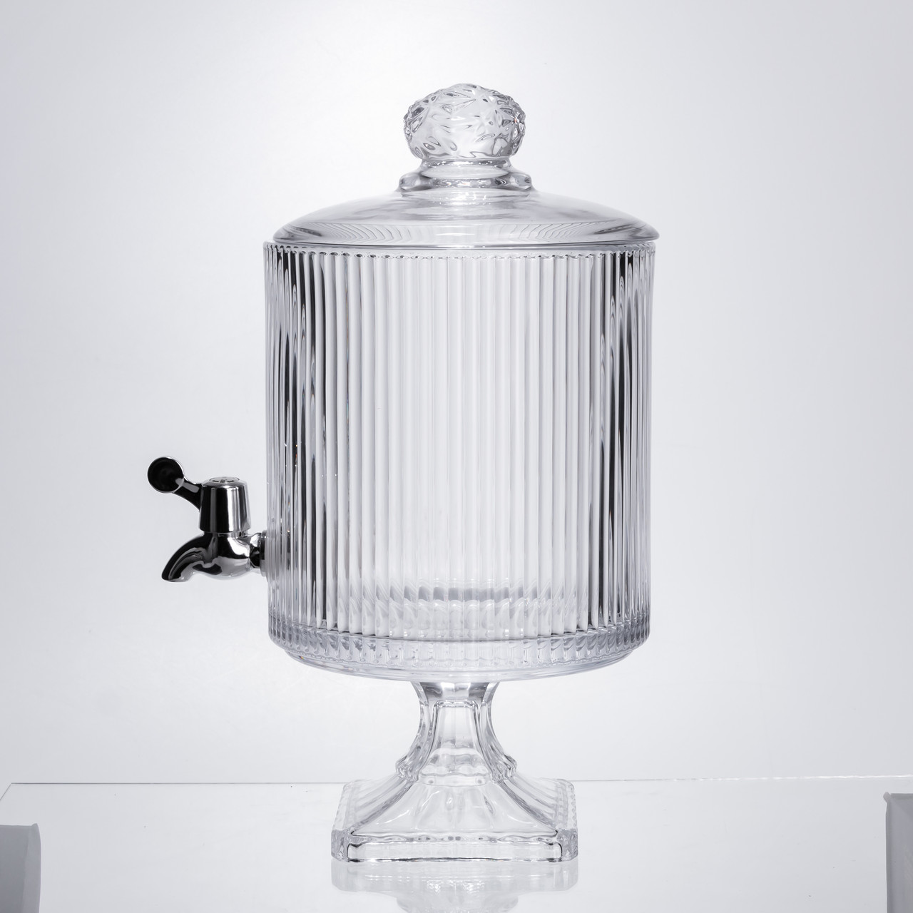 Лимонадниця з краном на підставці скляна 4.5 л лимонадник 39 см прозорий HP-19-3045-6 - Зображення 3