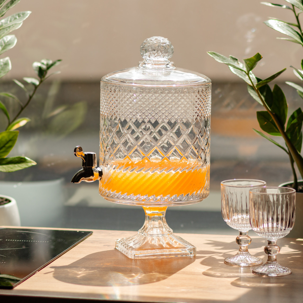 Лимонадниця з краном на підставці скляна 4,5 л HP-19-4 - Зображення 2