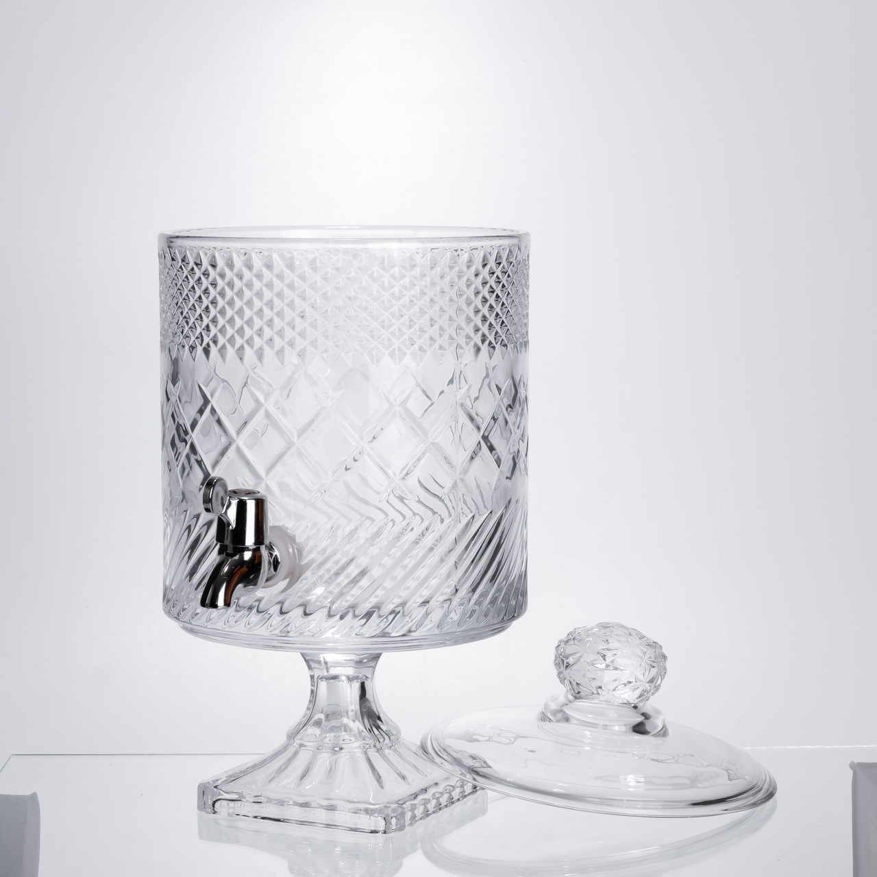 Лимонадниця з краном на підставці скляна 4,5 л HP-19-4 - Зображення 8