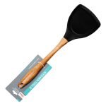 Лопатка силіконова кухонна для сковороди 33.5 (см) лопатка з силікону для кухні з дерев'яною ручкою HP-8-55 - Зображення 4