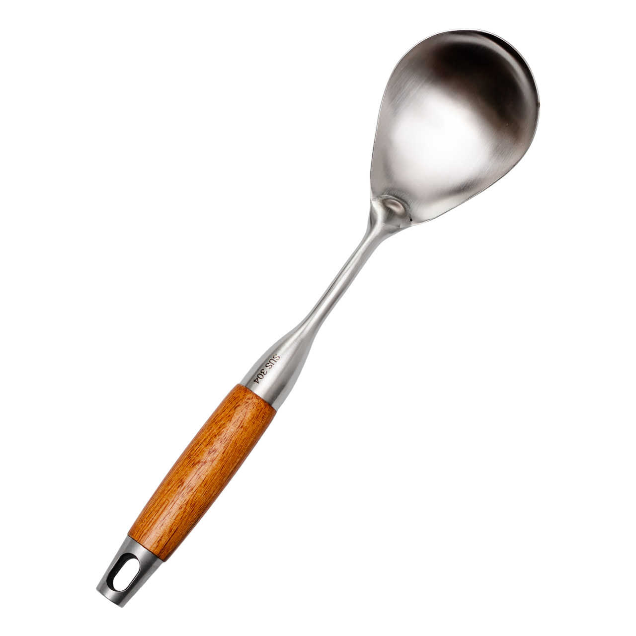 lozhka_dlya_risa_32_5_sm_iz_nerzhaveyki_s_derevyannoy_rchkoy_lozhka_dlya_plova Ложка для рису 32,5 (см) з нержавіючої сталі з дерев'яною ручкою HP-8-42 - Зображення 1