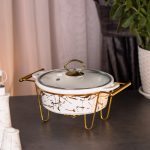 Марміт порцелянаовий круглий 1 літр із підігрівом HP1037 - Зображення 2