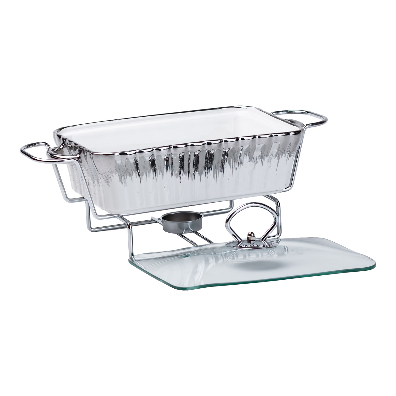 Марміт прямокутний на 1 л порцелянаовий з підігрівом 31×16×11 см HP1019 - Зображення 4