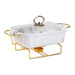 Марміт порцелянаовий на 1 літр із підігрівом на металевій підставці HP1028 - Зображення 2