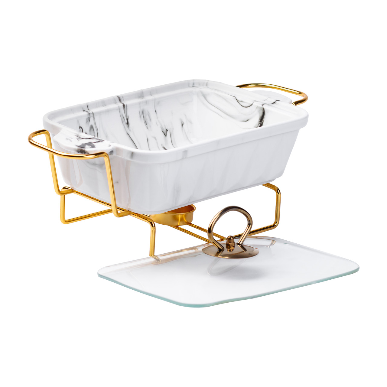 Марміт порцелянаовий на 1 літр із підігрівом на металевій підставці HP1028 - Зображення 3