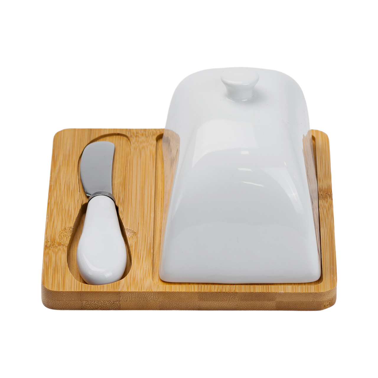 Маслянка порцелянова 15×15×9 см з ножем на підставці HP1255 - Зображення 4