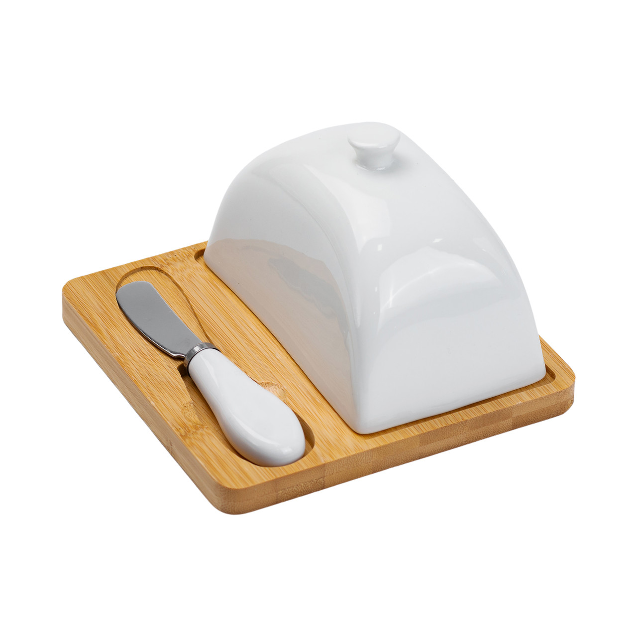 Маслянка порцелянова 15×15×9 см з ножем на підставці HP1255 - Зображення 6