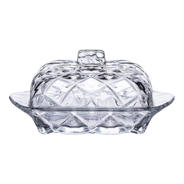 Скляна маслянка для вершкового масла з кришкою 16.5х10.5х8 см, модель HP-YH-45