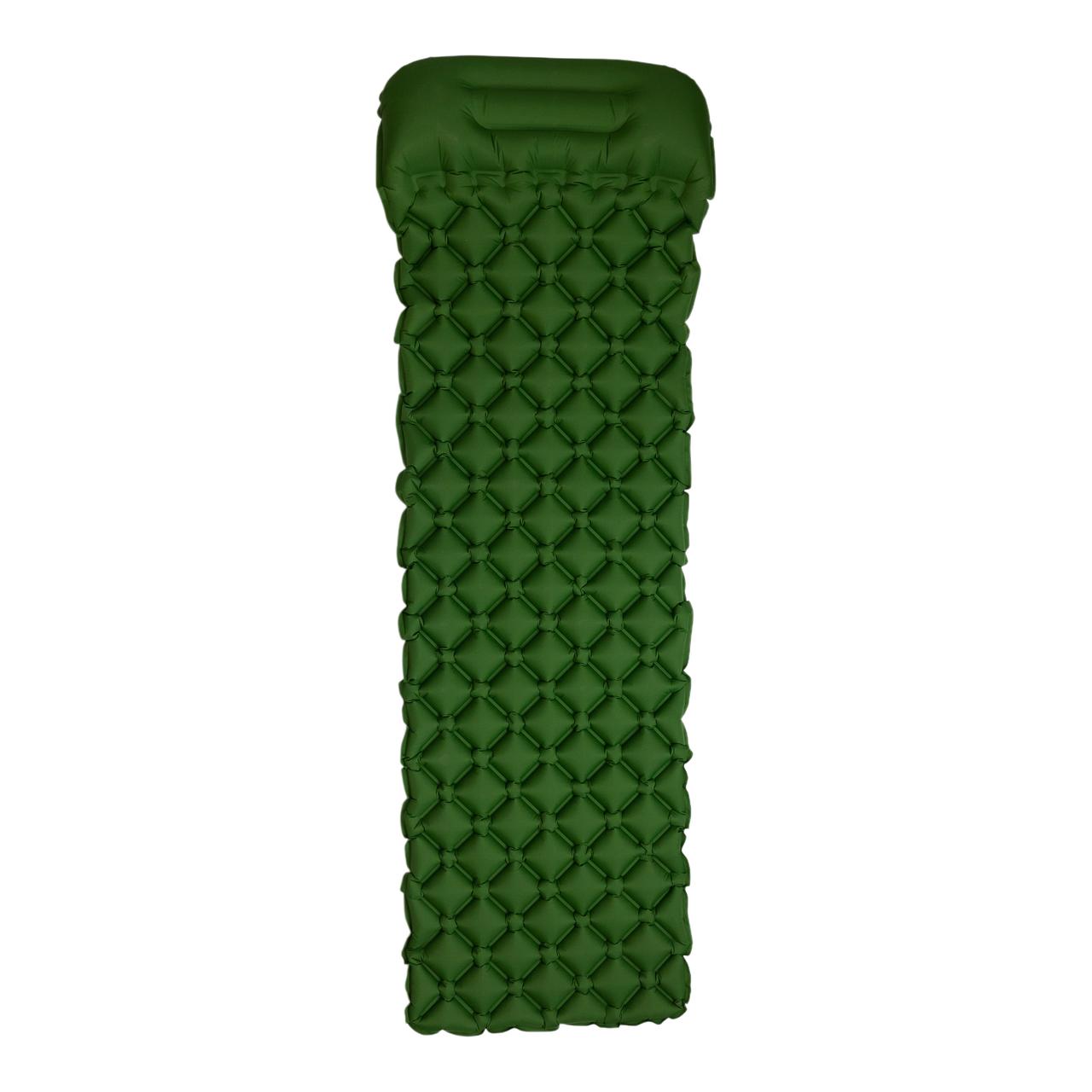 matras_dlya_palatki_naduvnoy_pohodnyy_190h55h3_sm_turisticheskiy_matras_zelenyy Надувний туристичний матрац для намету 190х55х3 см Зелений SJ-0084GR - Зображення 1