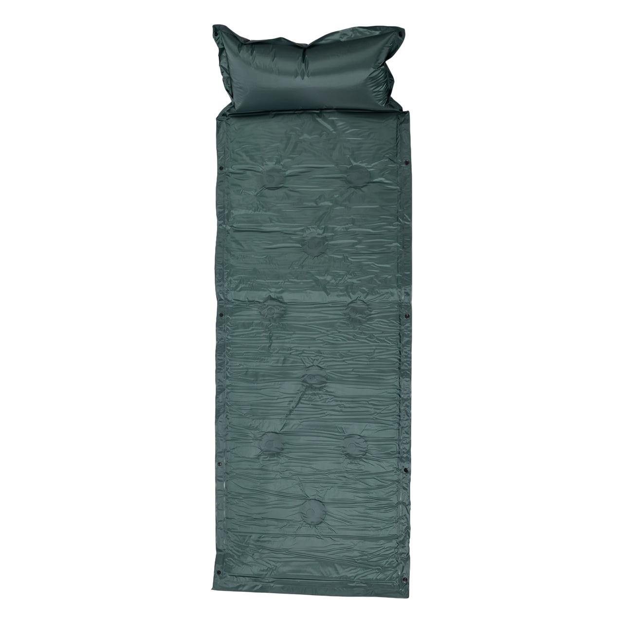 Матрац у намет надувний 175х60х2 см матрац похідний туристичний з підголівником Зелений SJ-0028-1GR - Зображення 1