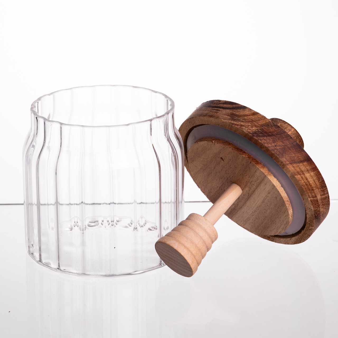 Медовниця скляна з кришкою і ложкою 320 (мл) 64486-4 - Зображення 3