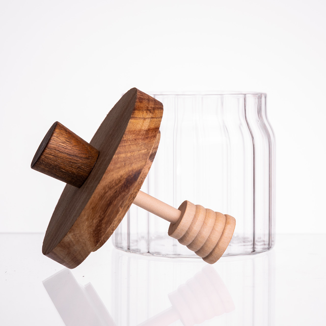 Медовниця скляна з кришкою і ложкою 320 (мл) 64486-4 - Зображення 4