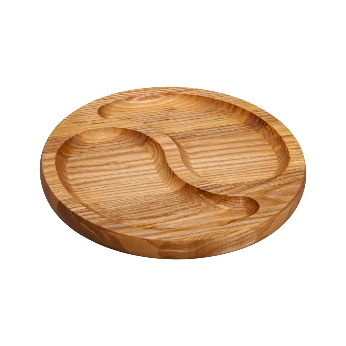 Менажниця дерев'яна 25 см кругла на 2 секції T45W250 - Зображення 3