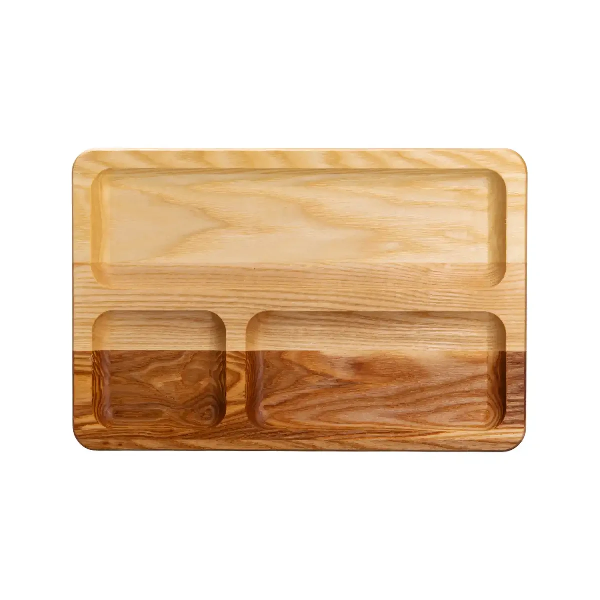 Дошка для подачі дерев'яна 30×20 см прямокутна на 3 секції T47W200 - Зображення 1