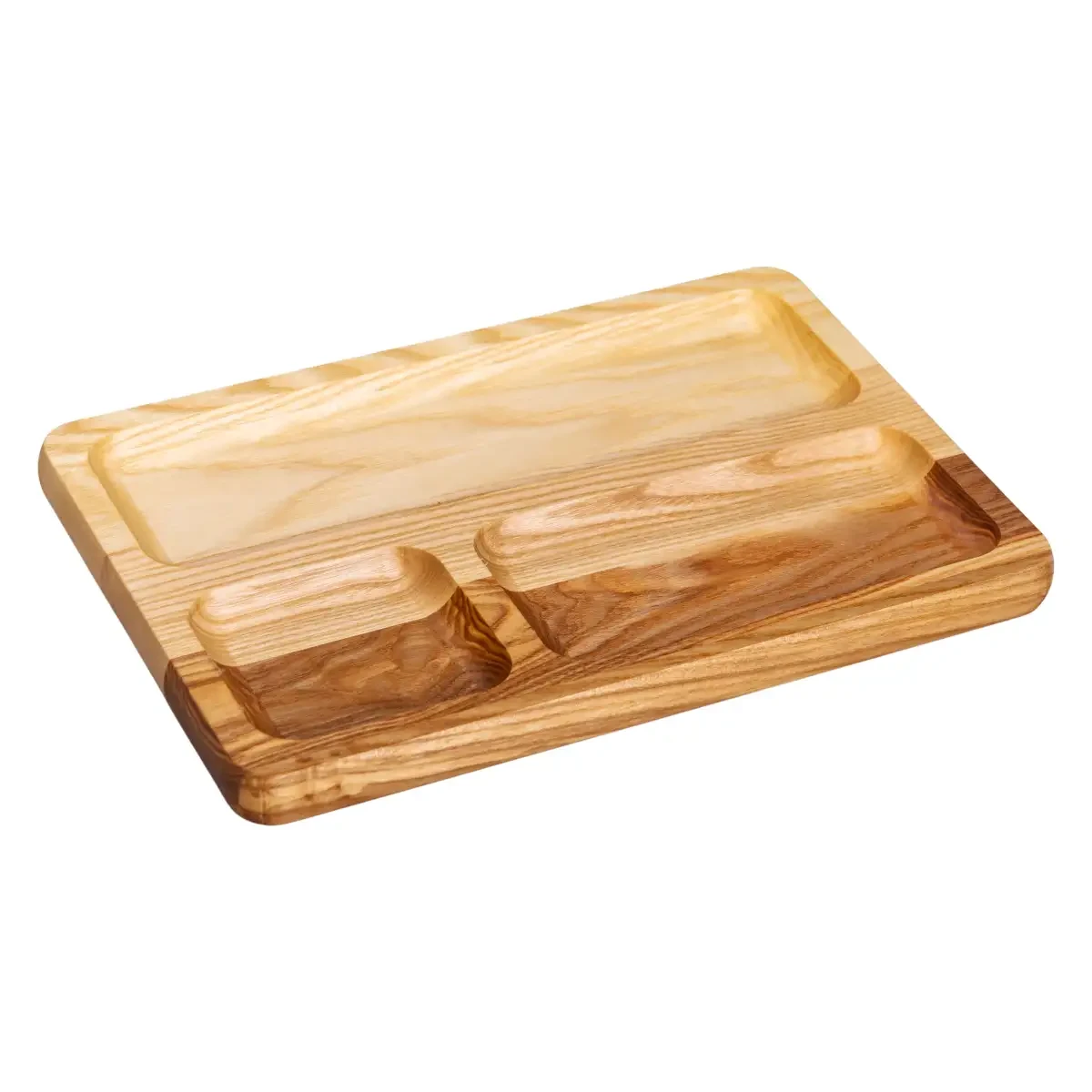 Дошка для подачі дерев'яна 30×20 см прямокутна на 3 секції T47W200 - Зображення 2