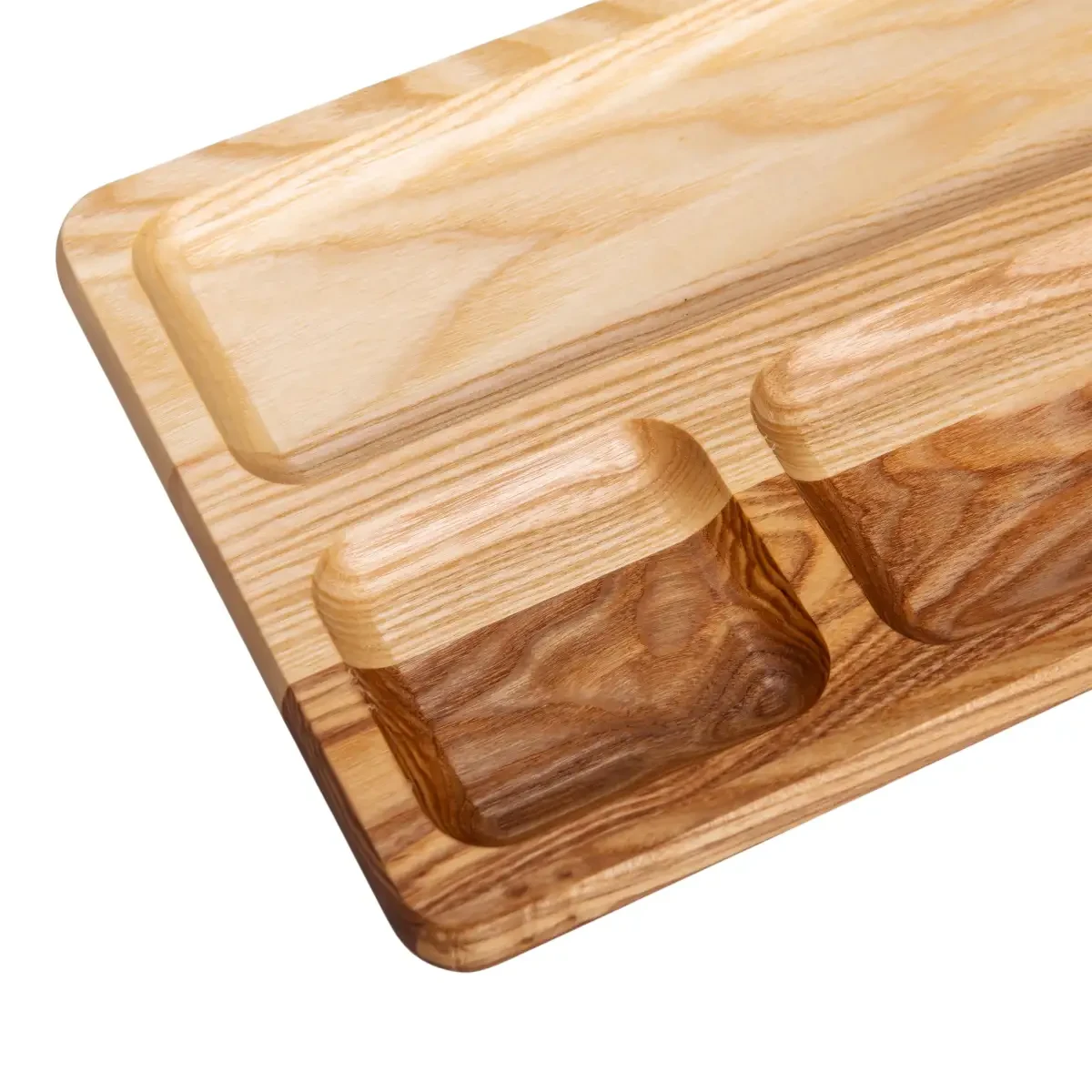 Дошка для подачі дерев'яна 30×20 см прямокутна на 3 секції T47W200 - Зображення 3