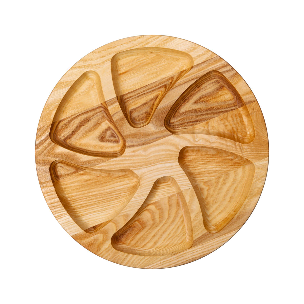 Менажниця дерев'яна 30 см кругла на 6 секцій, ясен T30W300 - Зображення 1