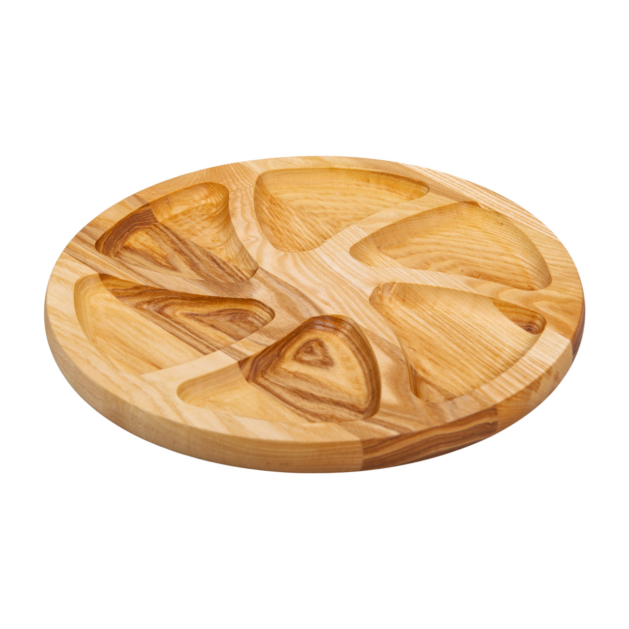 Менажниця дерев'яна 30 см кругла на 6 секцій, ясен T30W300 - Зображення 2