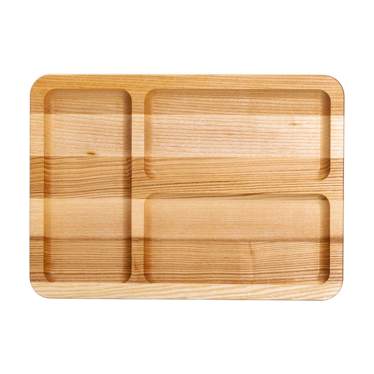 Дошка для подачі дерев'яна 35×25 см прямокутна на 3 секції T32W250 - Зображення 2