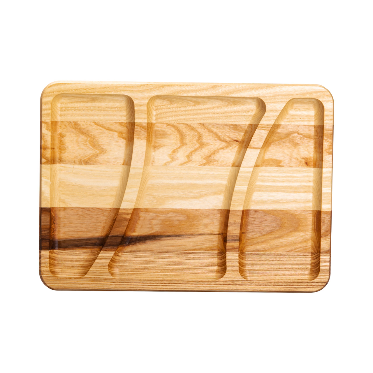 menazhnitsa_derevyannaya_35_25_sm_pryamougolnaya_na_3_sektsii_doska_dlya_podachi_zakusok Дошка для подачі 35×25 см прямокутна на 3 секції T51W250 - Зображення 1