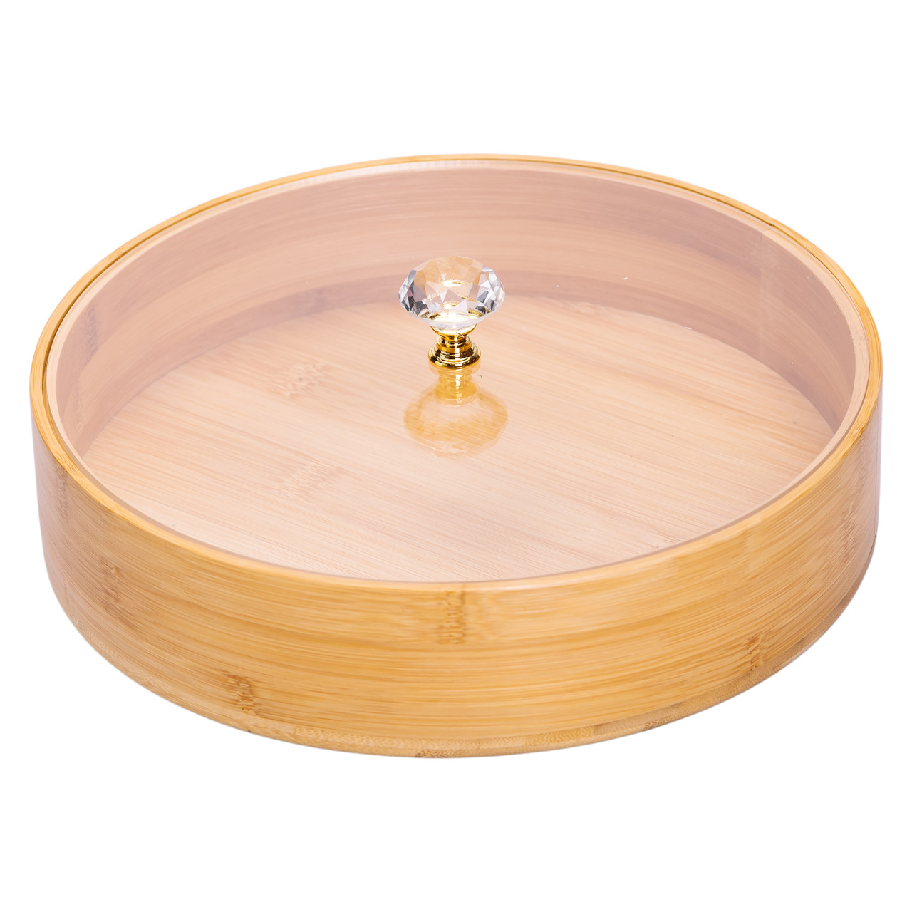 Менужниця дерев'яна на 4 секції з кришкою для закусок Ø25 (см) кругла HB-40-3 - Зображення 3