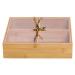 Менажниця дерев'яна на 4 секції з кришкою квадратна HB-40-1 - Зображення 4