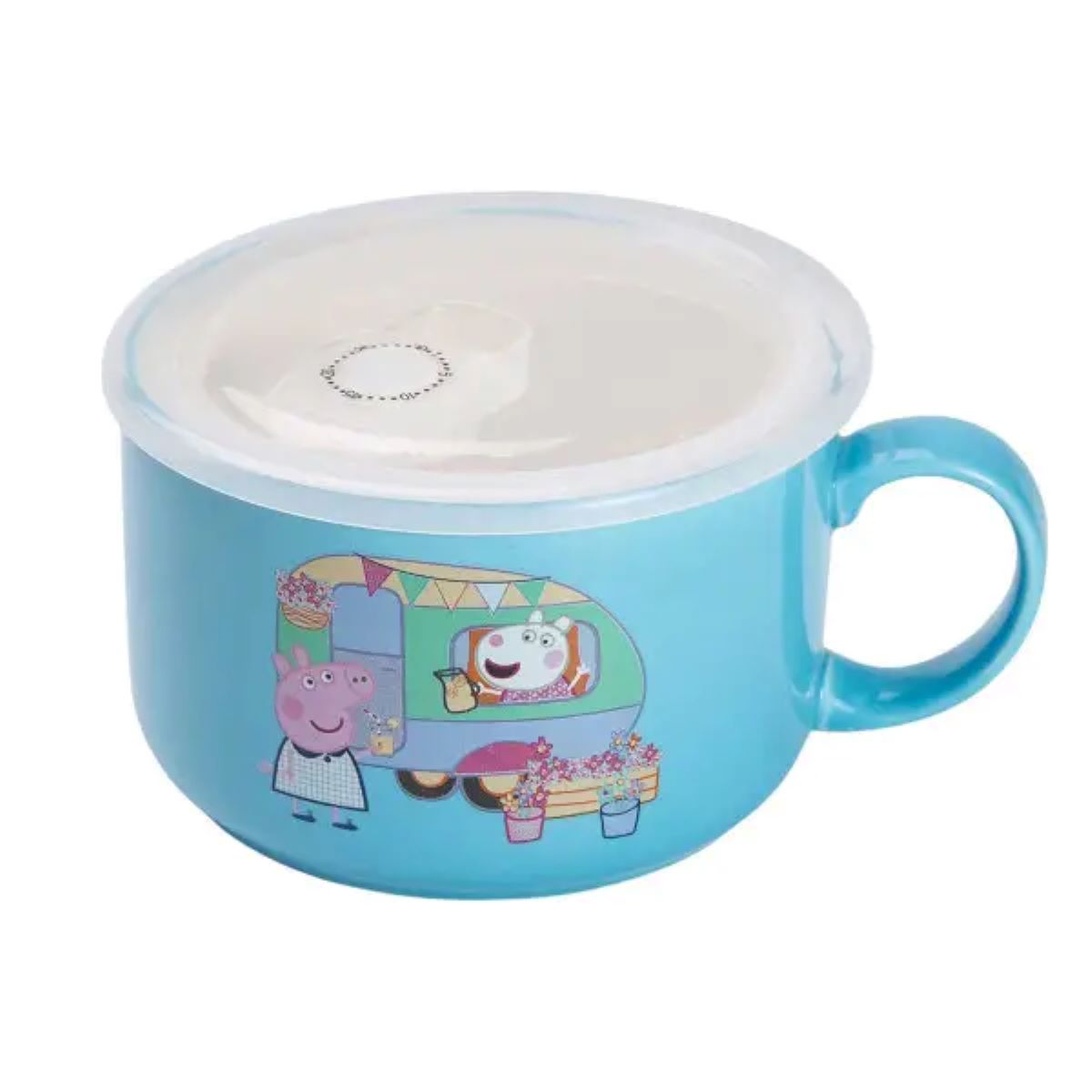 Миска для локшини порцелянова 770 мл із герметичною кришкою, блакитна HP-15-15 - Зображення 1