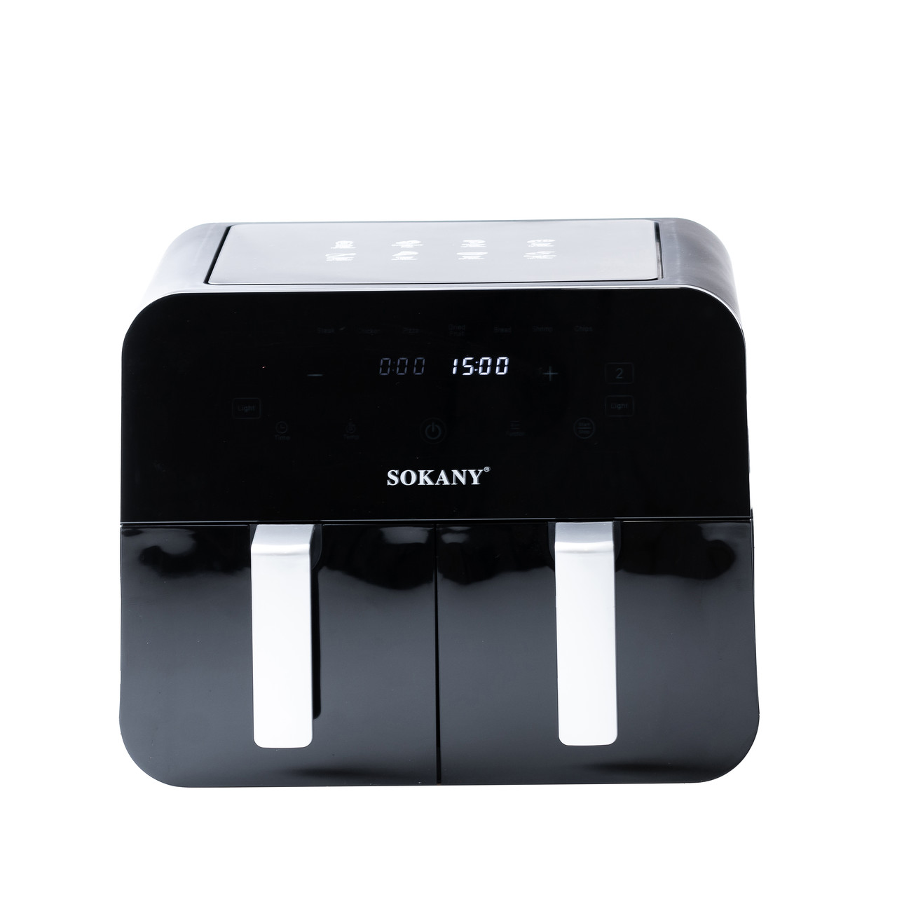 multipechka_aerofrityurnitsa_s_dvumya_otdeleniyami_sokany_sk_10005_healthy_airfryer_2400vt_10l Аерофритюрниця SOKANYна 10 літрів, з двома відділеннями 2400 Вт чорна SK10005 - Зображення 1