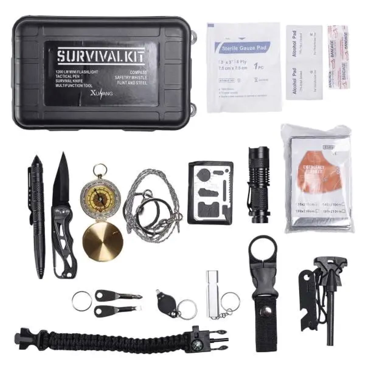 nab-1-3 Туристичний набір для виживання в пластиковому чохлі 18х11х5 см похідний набір інструментів для кемпінгу Lugi HP-D-2 - Зображення 1