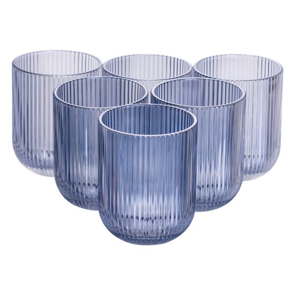 Набір склянок 6 шт для соку, лимонаду, коктейлів, об'єм 250 мл, Блакитний HP7112BL