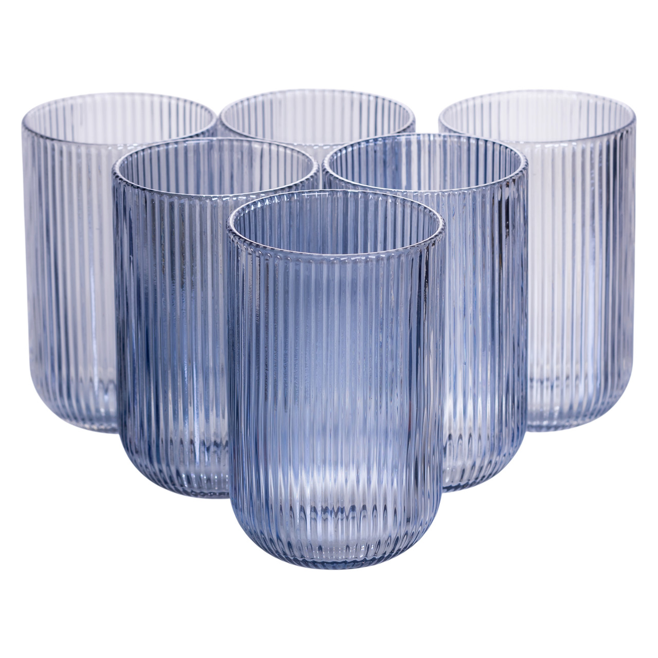Набір склянок 6 шт скляні склянки 400 мл Блакитний HP7113BL - Зображення 1