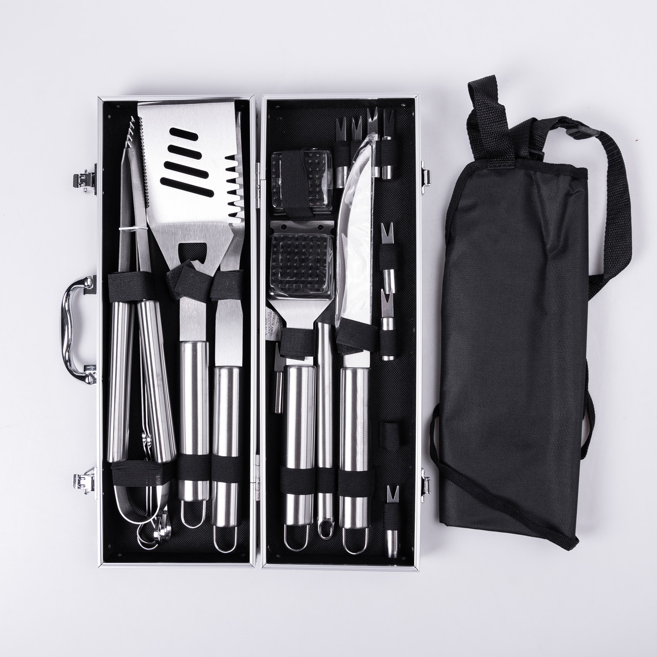 Набір аксесуарів для барбекю, мангала, гриля 19 предметів 42х14х7.5 см в кейсі HP-21-3 - Зображення 1