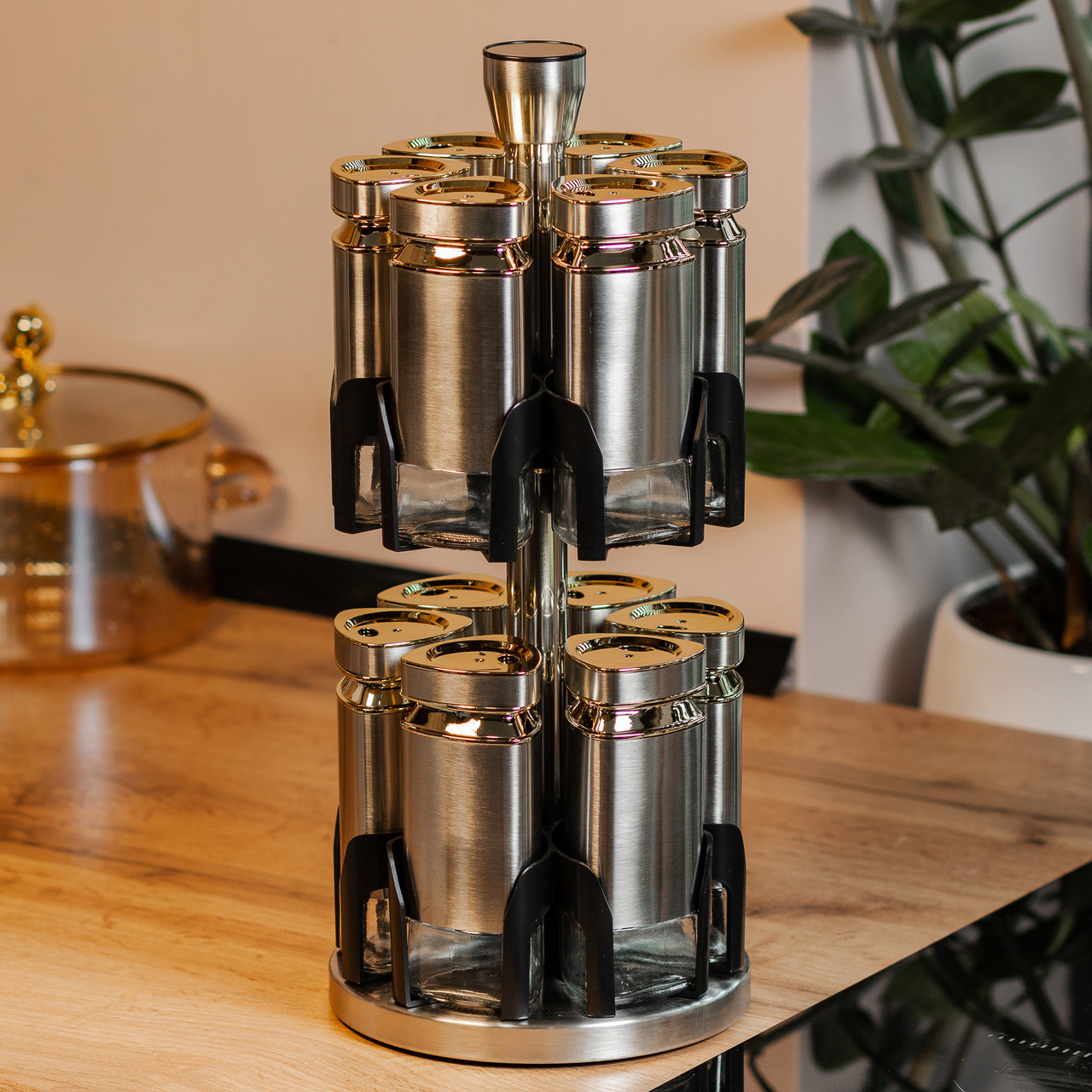 Набір баночок для спецій 12 шт. по 120 мл на підставці Карусель HP1327 - Зображення 6