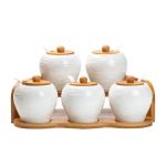 Набір банок для сипучих продуктів з 5 штук по 250 мл порцелянаовий HP1253 HP1253