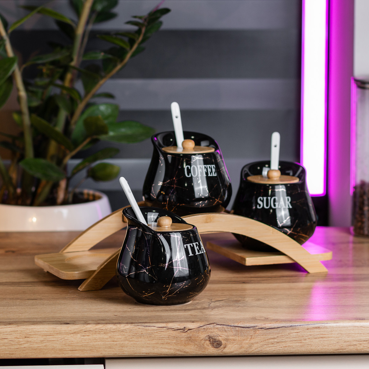 Набір для сипучих продуктів порцелянаовий 3 шт по 500 мл HP1244 - Зображення 2