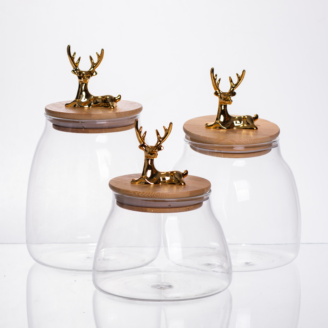 nabor_banok_dlya_hraneniya_3_shtuki_s_bambukovymi_kryshkami_0_5_08_1_l-1 Набір банок для зберігання 3 штуки з бамбуковими кришками 0.5/08/1 л 64486-55 - Зображення 1