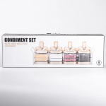 Набір банок для сипучих продуктів 4 штуки 350 мл скляні на металевій підставці HP-1336 - Зображення 8