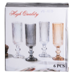 Набір келихів для шампанського 6 штук 160 мл скляні HP-19-103 - Зображення 5