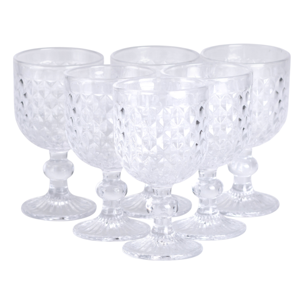 Набір келихів для вина 6 шт по 220 мл на низькій ніжці Прозорий HP-19-104