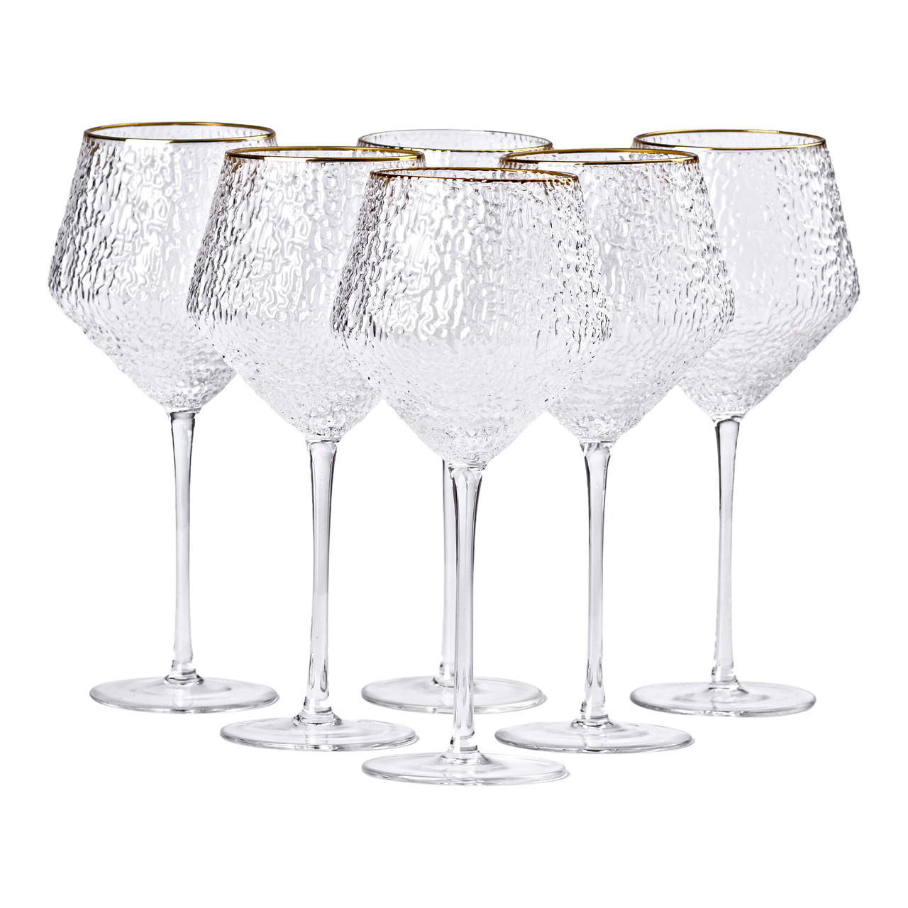nabor_bokalov_na_vysokoy_tonkoy_nozhke_6_shtuk_600_ml_dlya_vina_soka_vody_fuzhery_dlya_alkogolya Набір фактурних келихів, 600 мл з тонкою ніжкою, комплект з 6, для вина HP-16-3 - Зображення 1