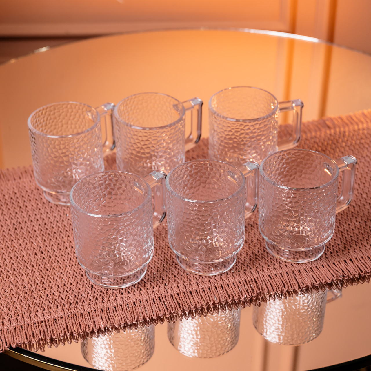 Набір чашок 6 шт для чаю та кави Goblet по 300 (мл) кружки скляні HP-19-L8 - Зображення 3