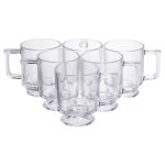 Набір чашок 6 шт для чаю та кави Goblet по 300 (мл) кружки скляні Прозорий HP-19-L6