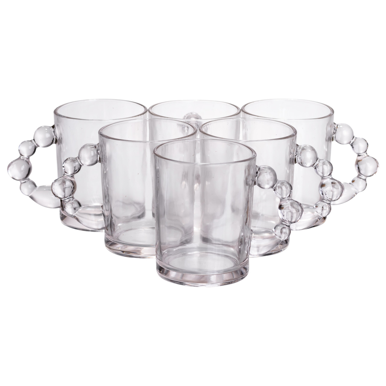 Набір чашок 6 шт для чаю та кави по 350 (мл) кружки скляні Прозорі HP-19-ZD-1 - Зображення 1