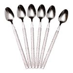 Набір десертних ложок 6 штук з нержавіючої сталі 20 (см) Срібло HP-8-38